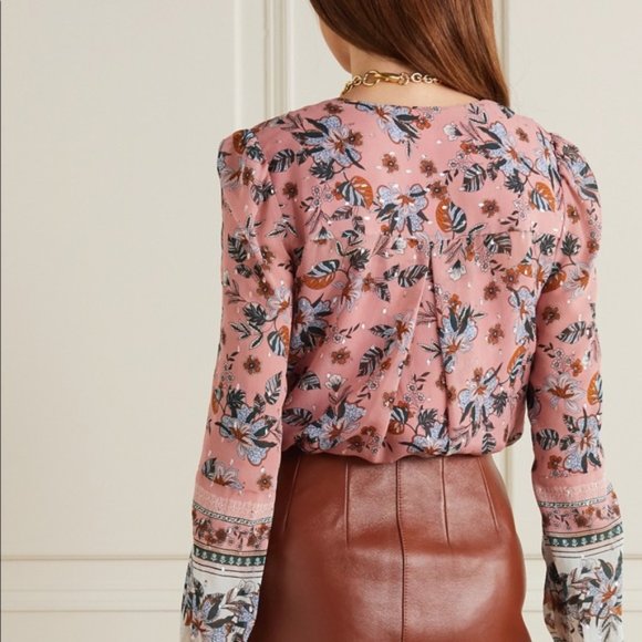 Veronica Beard Mauve pink floral Silk Lowell Blouse Top SZ 2 NWT - Picture 2 of 16